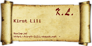 Kirst Lili névjegykártya