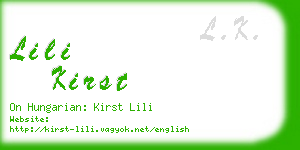 lili kirst business card